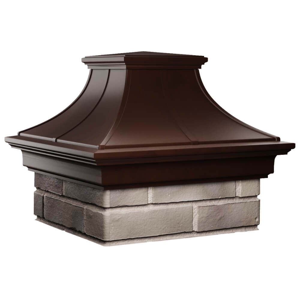 Колпак Zking Монблан Премиум Коричневый на столб 1.5х1.5 кирпича (385х385мм) в Новосибирске фото