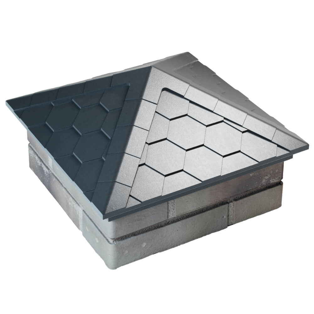 Колпак Zking Эверест Серый на столб 1.5х1.5 кирпича (390х390мм) в Новосибирске фото