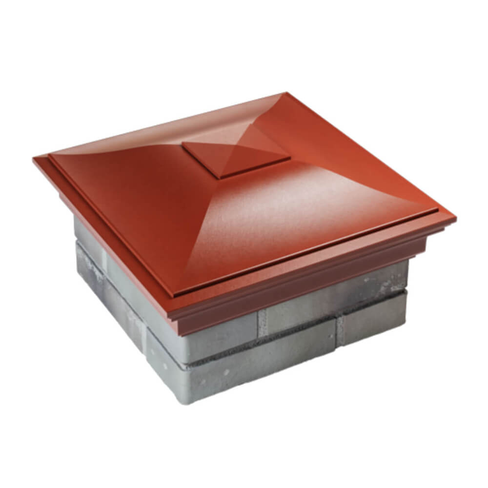 Колпак Zking Монблан Красный на столб 1.5х1.5 еврокирпича 0.7НФ (355х355мм) в Новосибирске фото