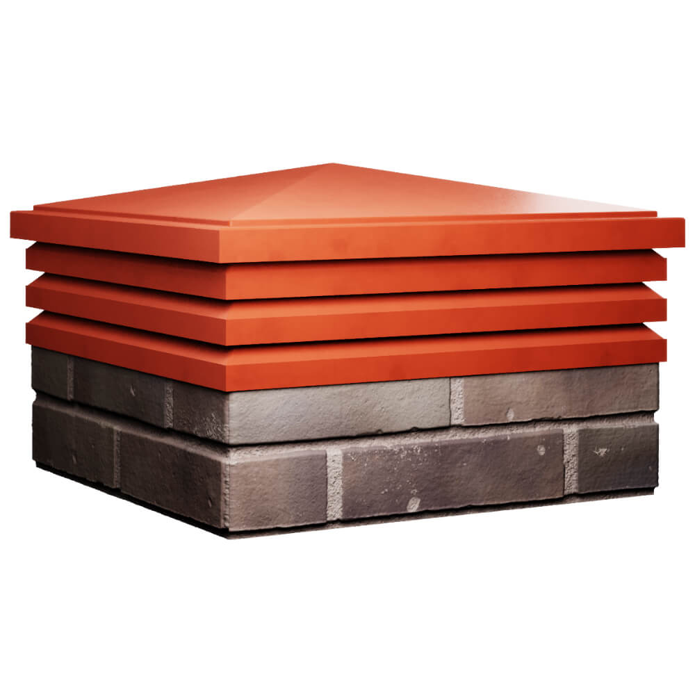 Колпак Zking Бона ХайТек Красный на столб 2х2 кирпича (513х513мм) в Новосибирске фото