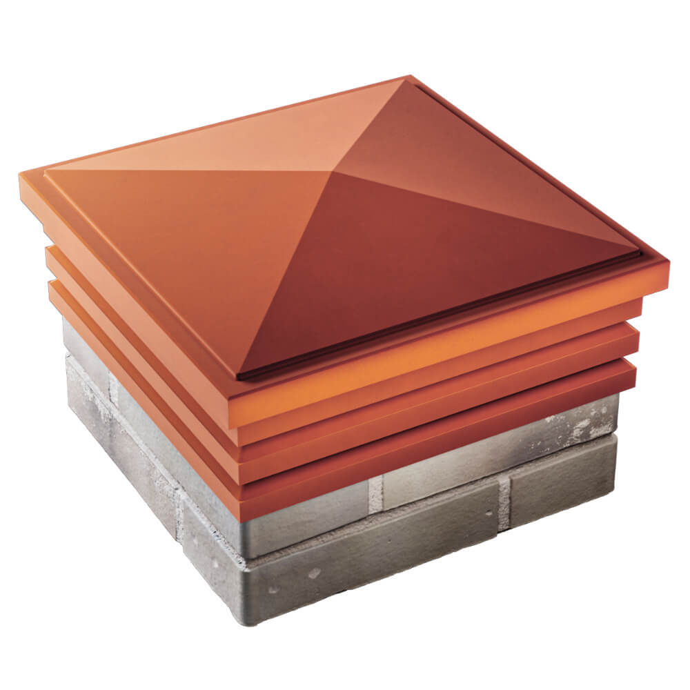 Колпак Zking Бона ХайТек Красный на столб 1.5х1.5 кирпича (385х385мм) в Новосибирске фото