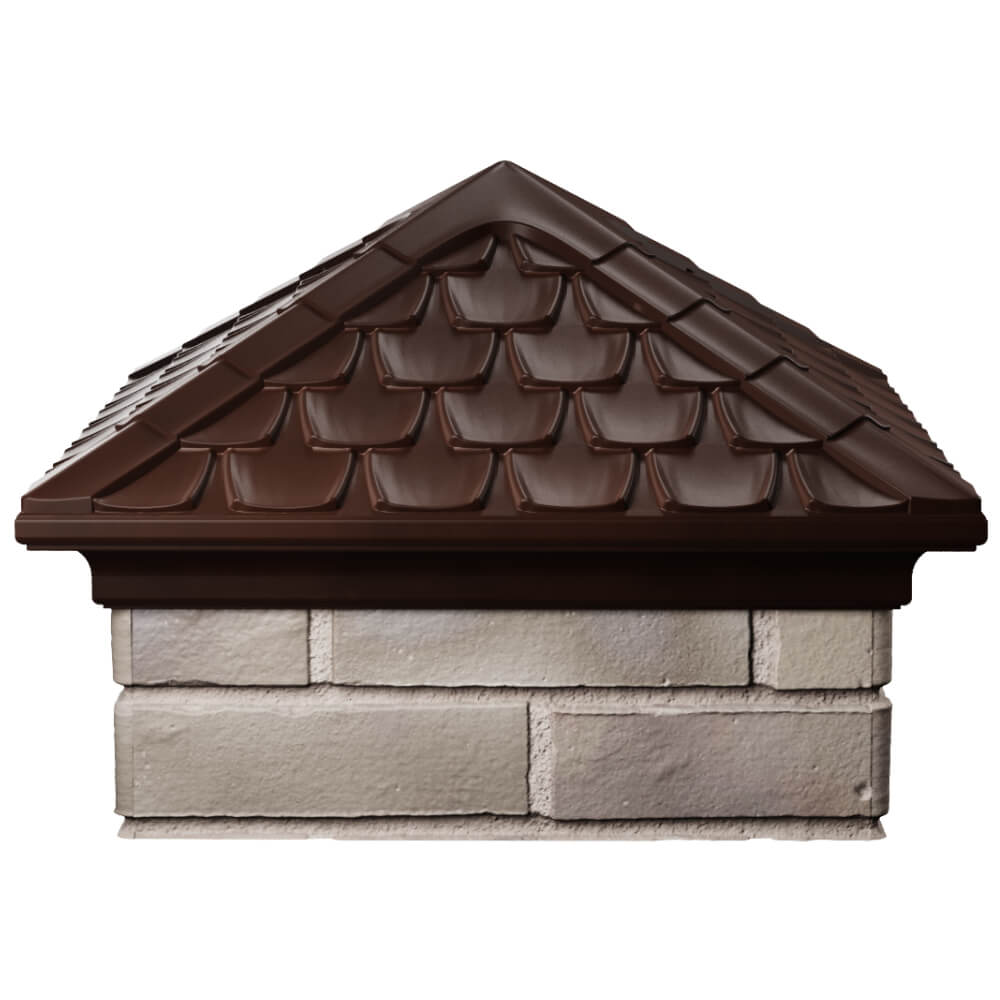 Колпак Zking Эльбрус Коричневый на столб 1.5х1.5 кирпича (385х385мм) Новосибирск фото