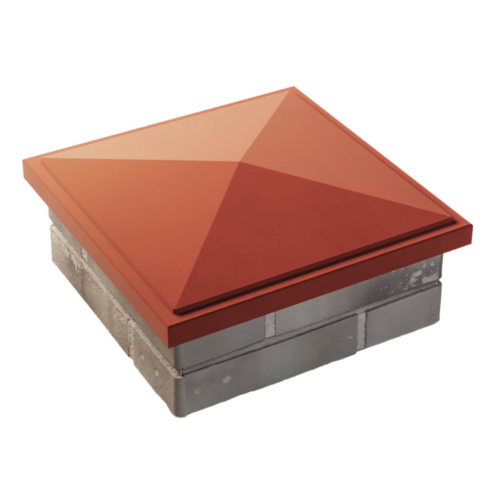 Колпак Zking БонаМоно Красный на столб 1.5х1.5 кирпича (385х385, 400х400мм) в Новосибирске фото