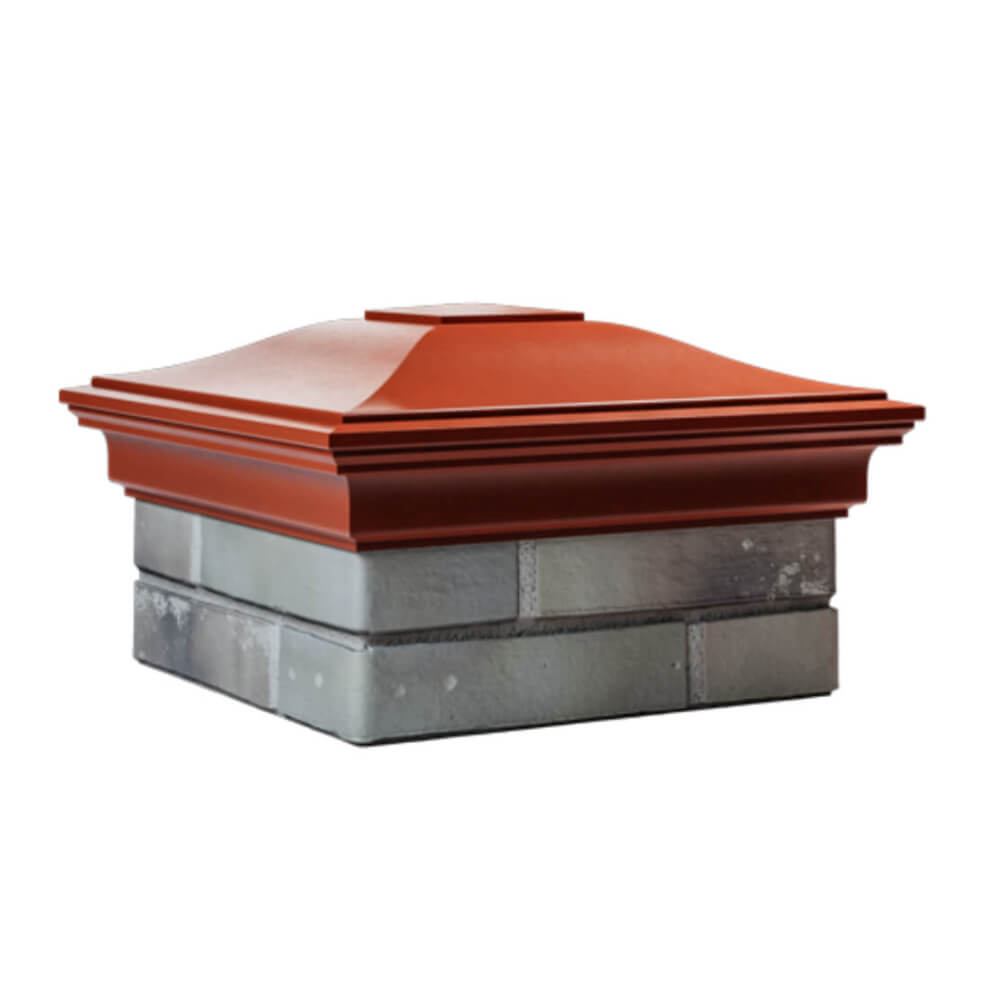 Колпак Zking Монблан Красный на столб 1.5х1.5 еврокирпича 0.7НФ (355х355мм) в Новосибирске фото