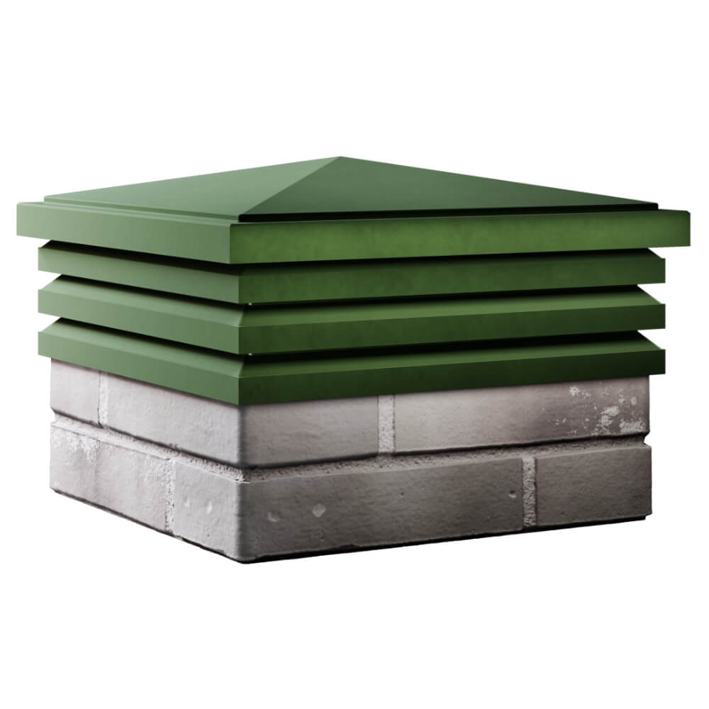 Колпак Zking Бона ХайТек Зеленый на столб 1.5х1.5 кирпича (385х385мм) в Новосибирске фото