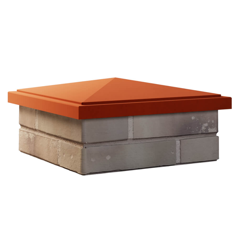 Колпак Zking БонаМоно Красный на столб 1.5х1.5 кирпича (385х385, 400х400мм) в Новосибирске фото