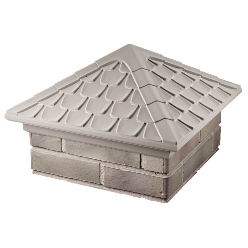 Колпак Zking Эльбрус Бежевый на столб 1.5х1.5 кирпича (385х385мм) в Новосибирске фото