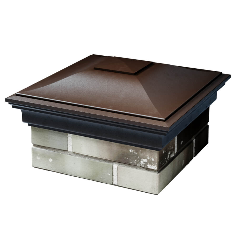 Колпак Zking Монблан Коричневый на столб 1.5х1.5 кирпича (385х385мм) в Новосибирске фото