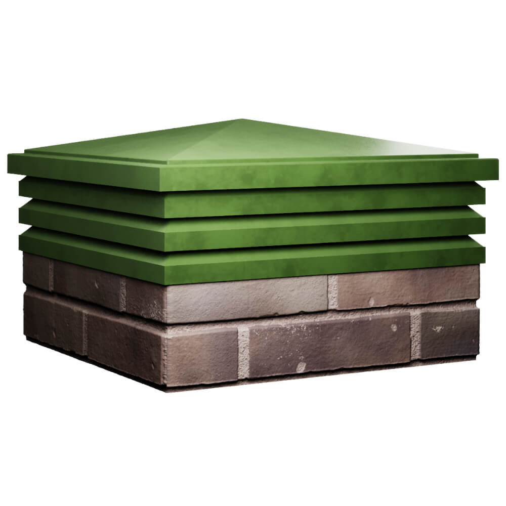 Колпак Zking Бона ХайТек Зеленый на столб 2х2 кирпича (513х513мм) в Новосибирске фото