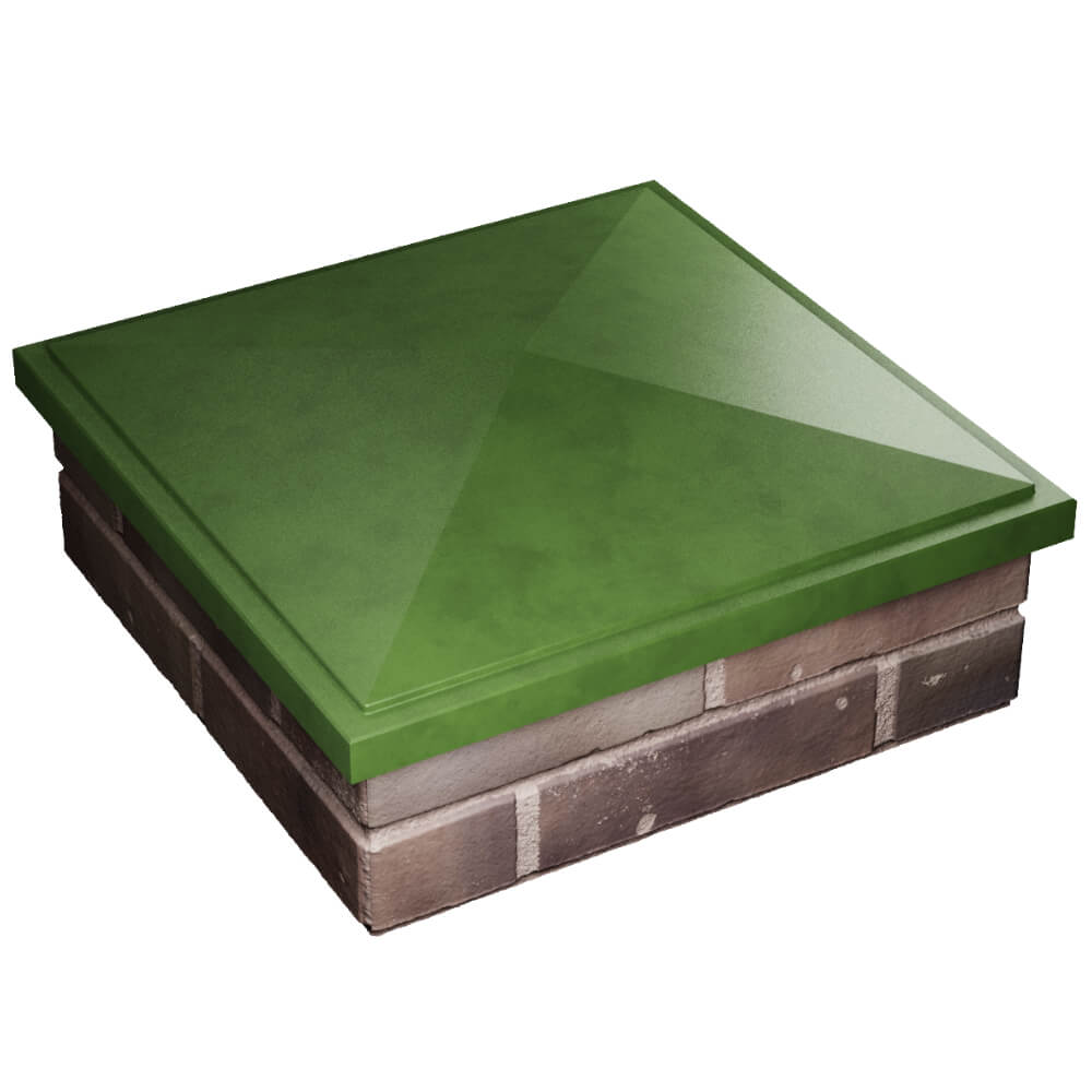 Колпак Zking БонаМоно Зеленый на столб 2х2 кирпича (515х515, 530х530мм) в Новосибирске фото