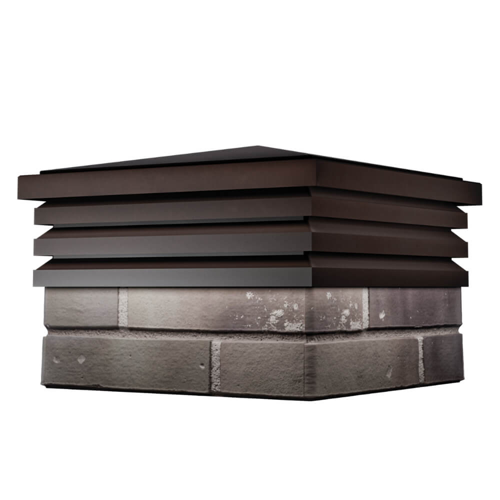 Колпак Zking Бона ХайТек Коричневый на столб 1.5х1.5 кирпича (385х385мм) в Новосибирске фото