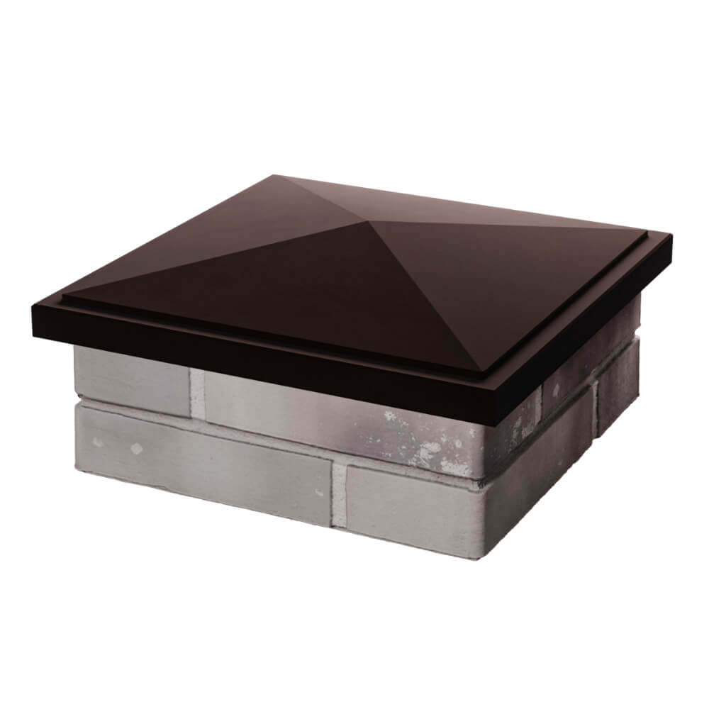 Колпак Zking БонаМоно Коричневый на столб 1.5х1.5 кирпича (385х385, 400х400мм) в Новосибирске фото