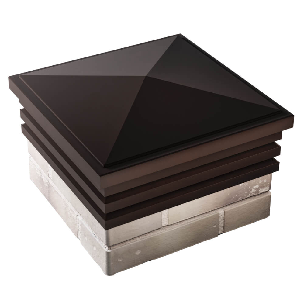 Колпак Zking Бона ХайТек Коричневый на столб 1.5х1.5 кирпича (385х385мм) в Новосибирске фото