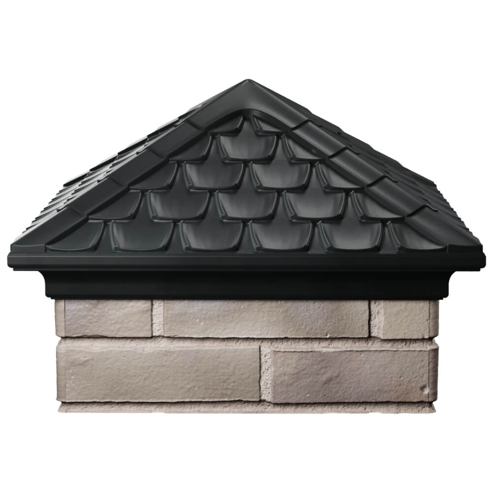 Колпак Zking Эльбрус Черный на столб 1.5х1.5 кирпича (385х385мм) Новосибирск фото