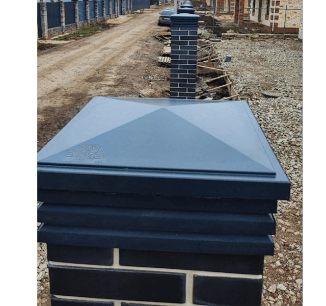 Колпак Zking Бона ХайТек Серый на столб 1.5х1.5 кирпича (385х385мм) в Новосибирске фото