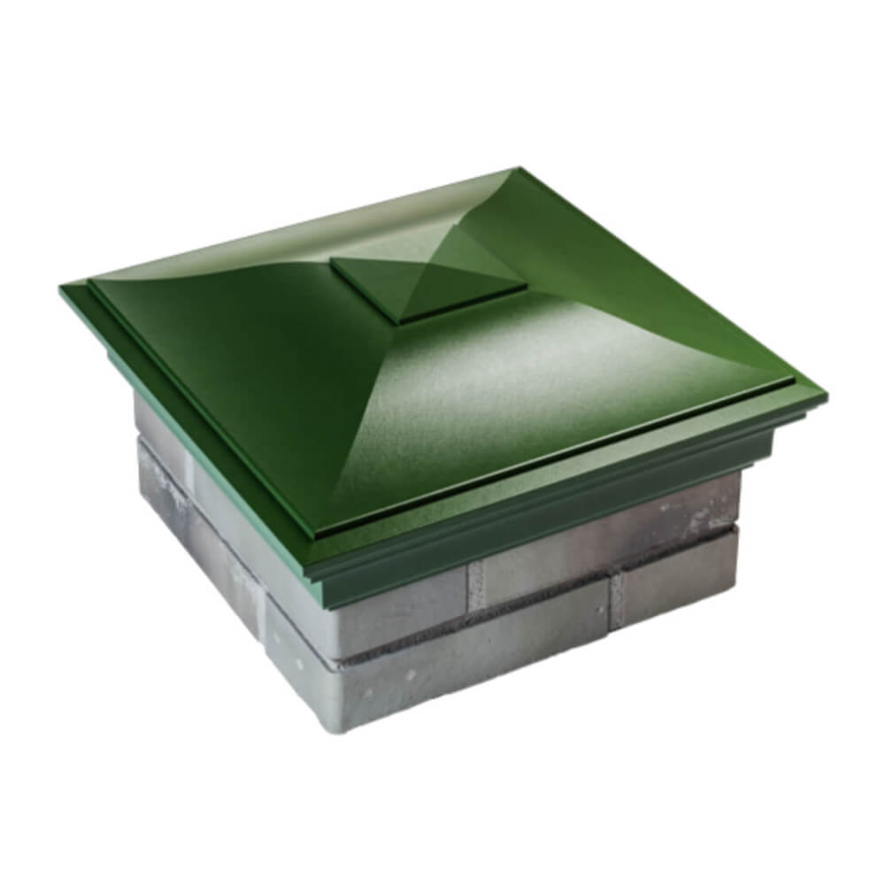 Колпак Zking Монблан Зеленый на столб 1.5х1.5 еврокирпича 0.7НФ (355х355мм) в Новосибирске фото