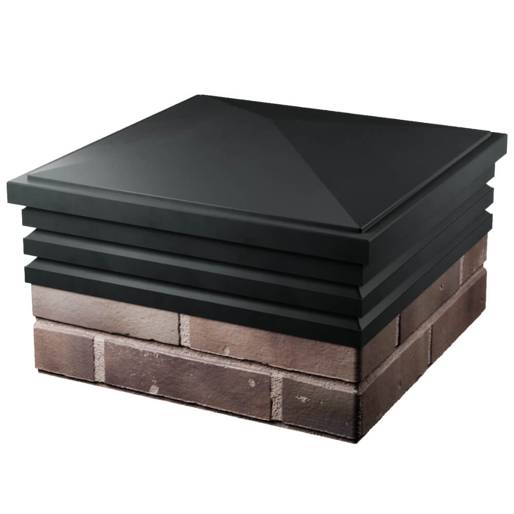 Колпак Zking Бона ХайТек Черный на столб 2х2 кирпича (513х513мм) в Новосибирске фото