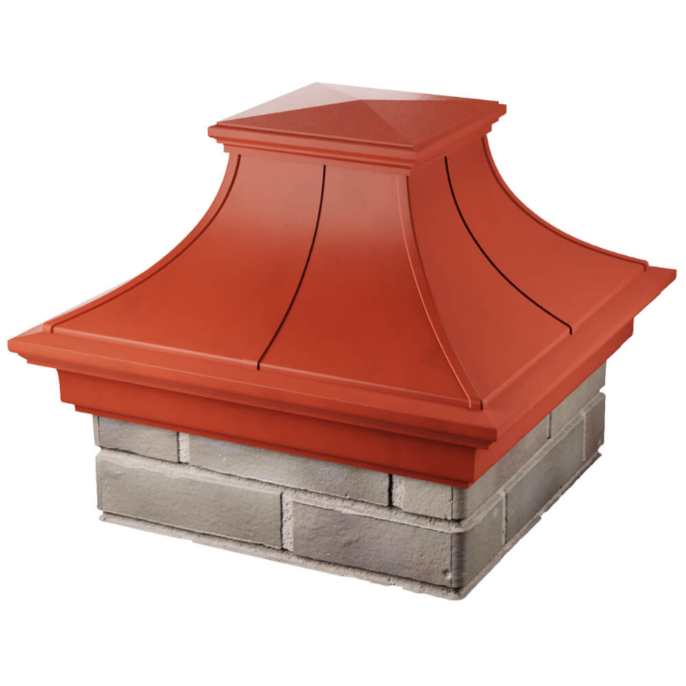 Колпак Zking Монблан Премиум Красный на столб 1.5х1.5 кирпича (385х385мм) в Новосибирске фото