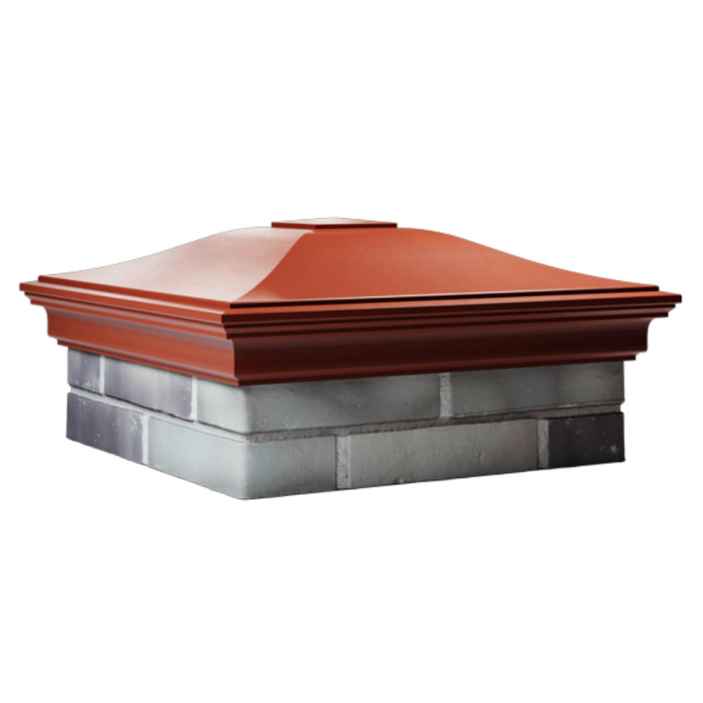 Колпак Zking Монблан Красный на столб 2х2 кирпича (515х515мм) в Новосибирске фото