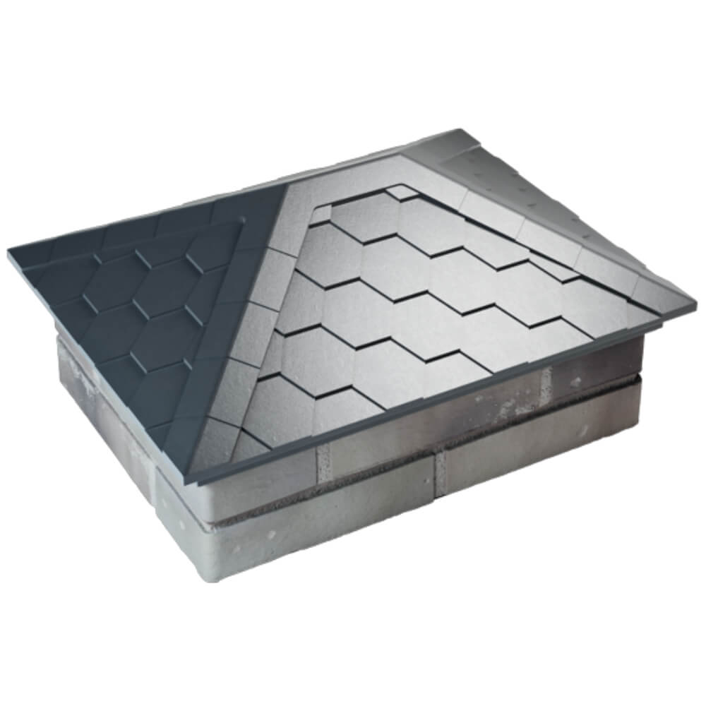 Колпак Zking Эверест Серый на столб 2х1.5 кирпича (520х390мм) Новосибирск фото