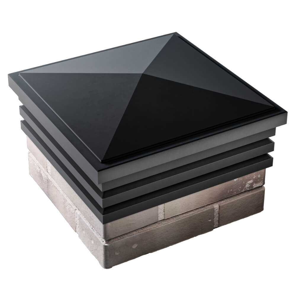 Колпак Zking Бона ХайТек Черный на столб 1.5х1.5 кирпича (385х385мм) в Новосибирске фото