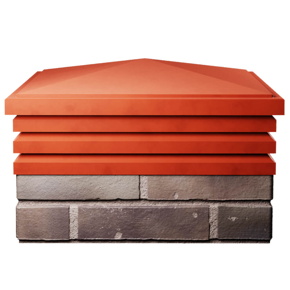 Колпак Zking Бона ХайТек Красный на столб 2х2 кирпича (513х513мм) Новосибирск фото