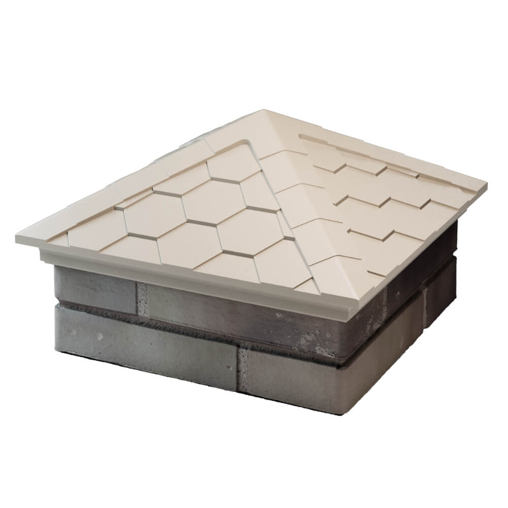 Колпак Zking Эверест Бежевый на столб 1.5х1.5 кирпича (390х390мм) в Новосибирске фото