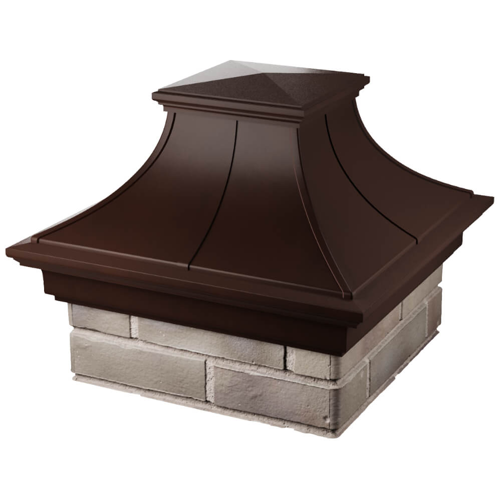Колпак Zking Монблан Премиум Коричневый на столб 1.5х1.5 кирпича (385х385мм) в Новосибирске фото