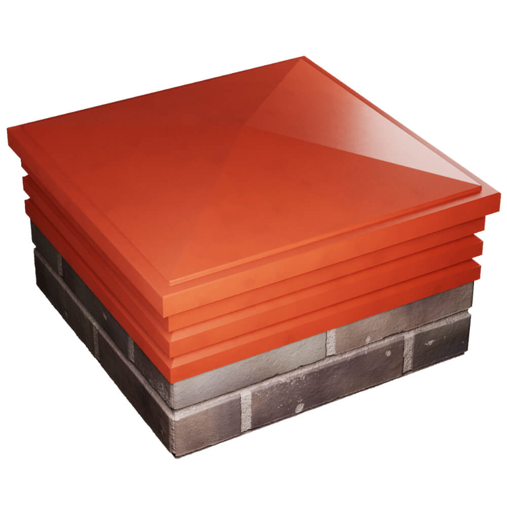 Колпак Zking Бона ХайТек Красный на столб 2х2 кирпича (513х513мм) в Новосибирске фото