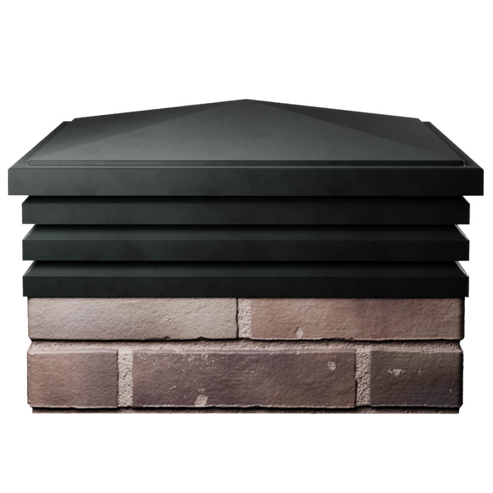 Колпак Zking Бона ХайТек Черный на столб 2х2 кирпича (513х513мм) Новосибирск фото