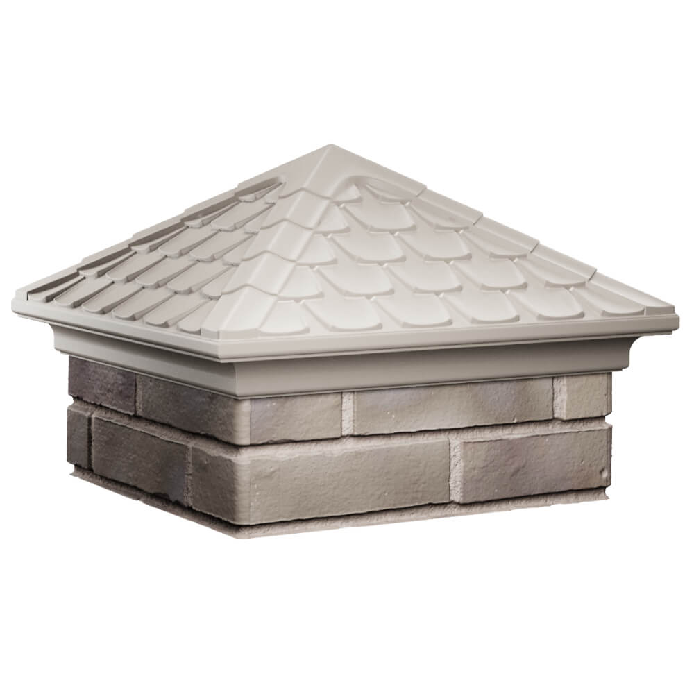 Колпак Zking Эльбрус Бежевый на столб 1.5х1.5 кирпича (385х385мм) в Новосибирске фото