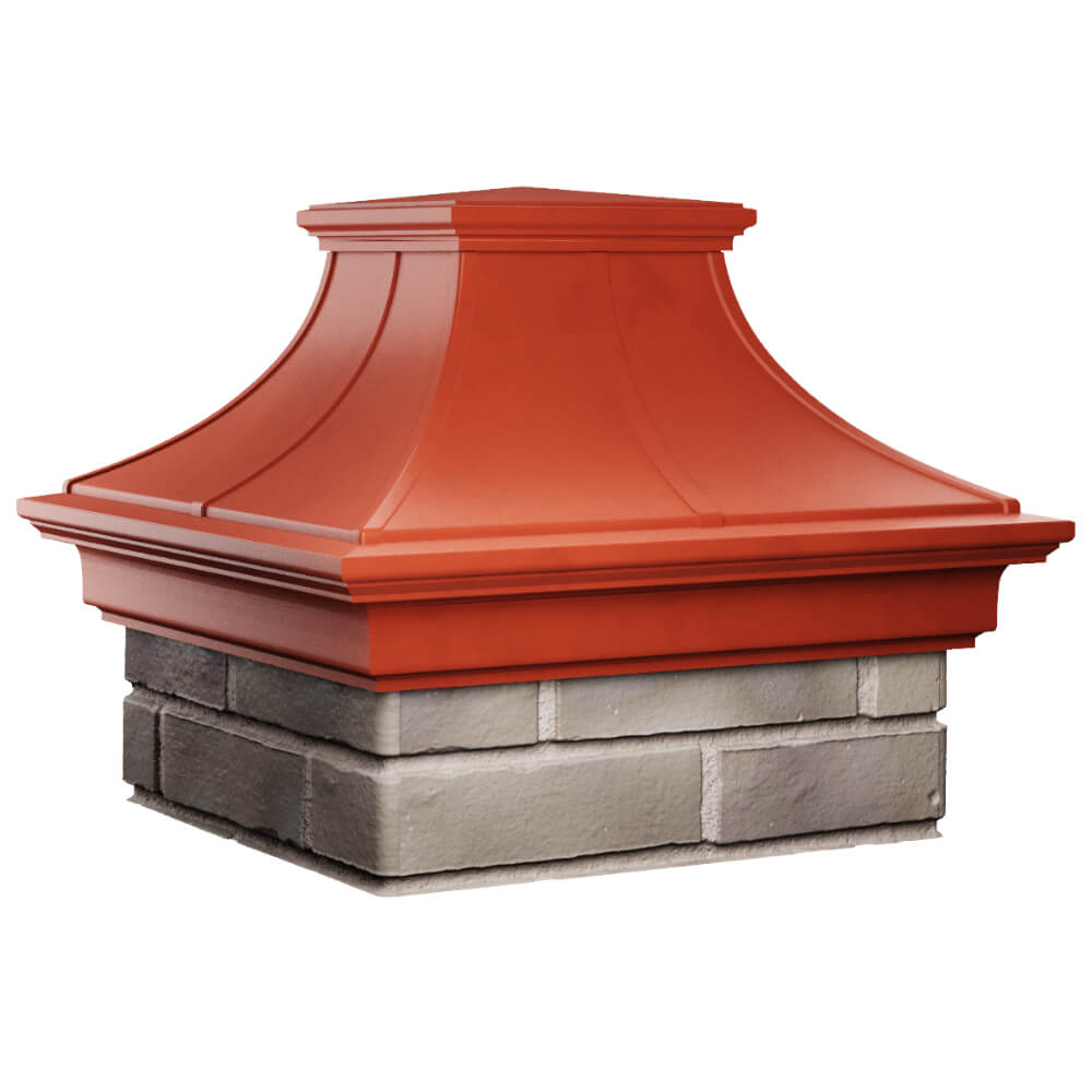 Колпак Zking Монблан Премиум Красный на столб 1.5х1.5 кирпича (385х385мм) в Новосибирске фото
