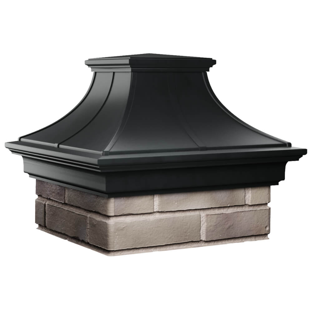 Колпак Zking Монблан Премиум Черный на столб 1.5х1.5 кирпича (385х385мм) в Новосибирске фото