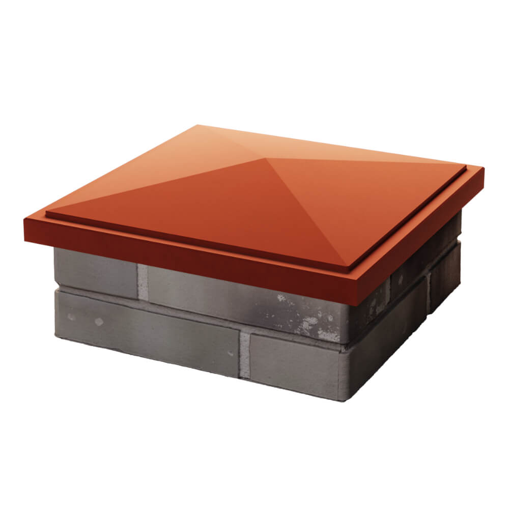 Колпак Zking БонаМоно Красный на столб 1.5х1.5 кирпича (385х385, 400х400мм) в Новосибирске фото