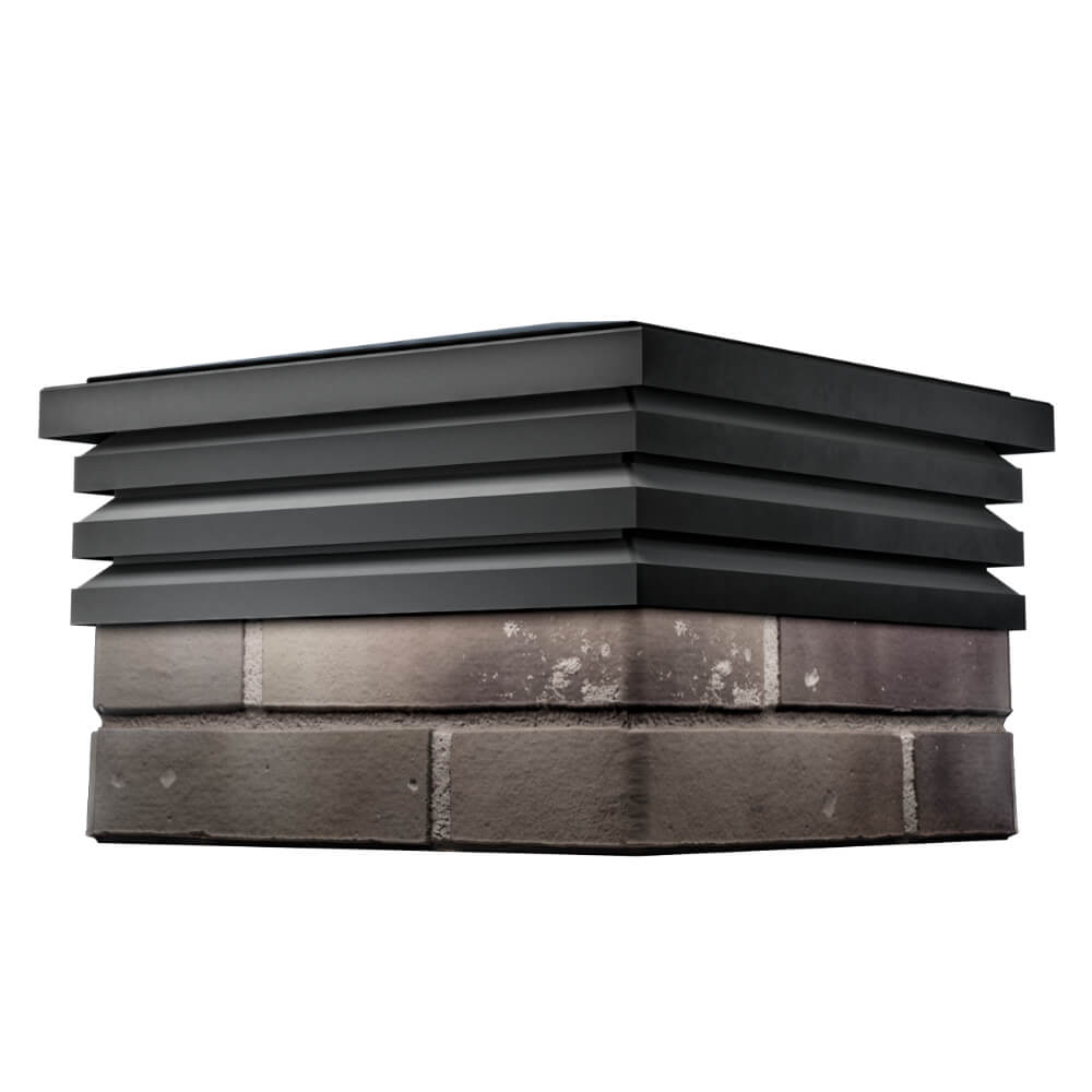 Колпак Zking Бона ХайТек Черный на столб 1.5х1.5 кирпича (385х385мм) в Новосибирске фото