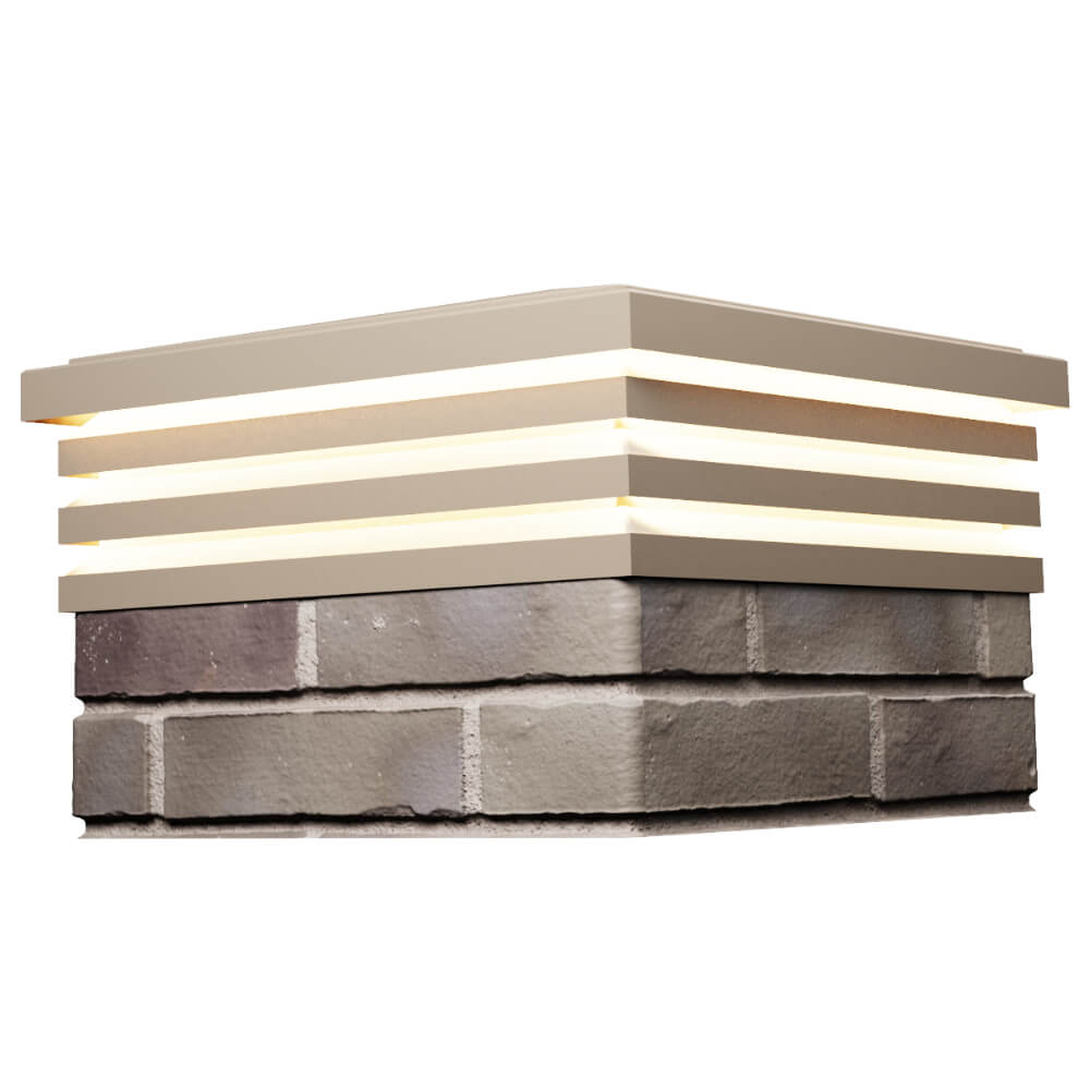 Колпак Zking Бона ХайТек Бежевый на столб 1.5х1.5 кирпича (385х385мм) с подсветкой в Новосибирске фото