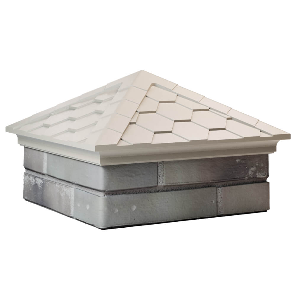 Колпак Zking Эверест Бежевый на столб 1.5х1.5 кирпича (390х390мм) в Новосибирске фото