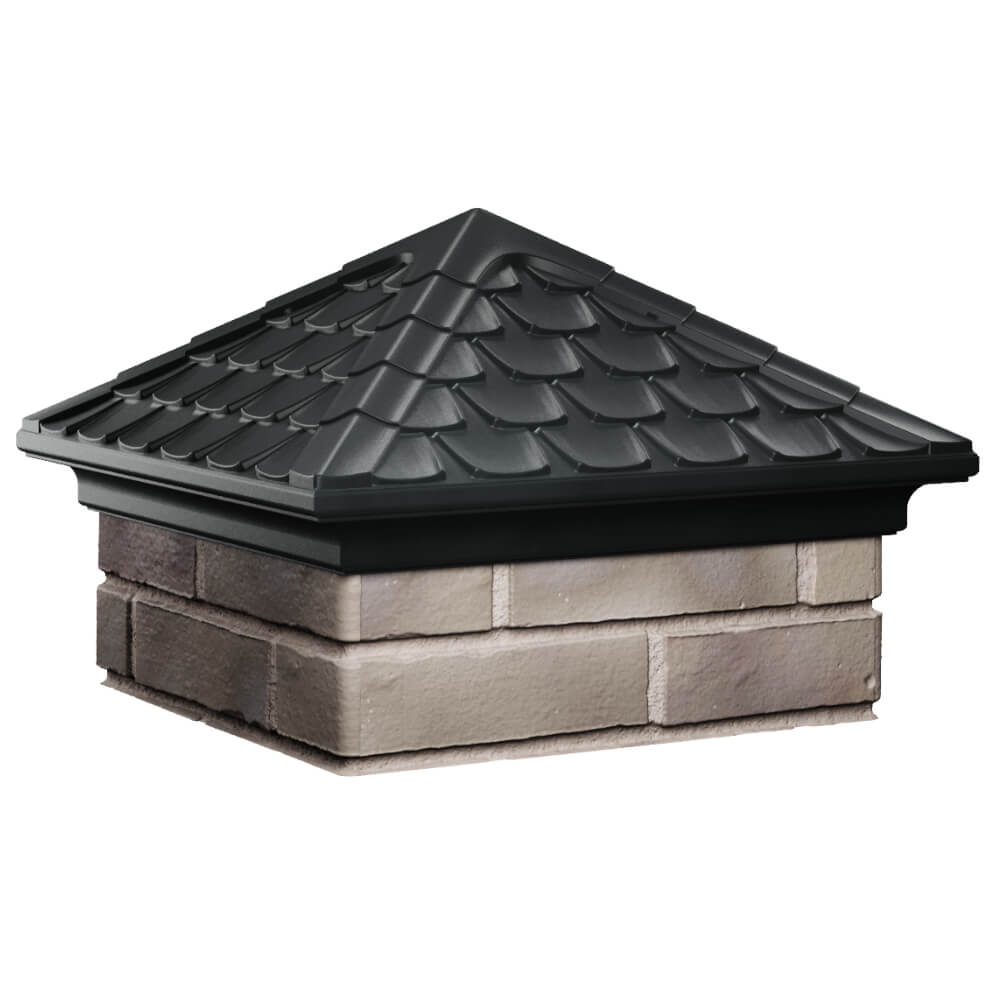 Колпак Zking Эльбрус Черный на столб 1.5х1.5 кирпича (385х385мм) в Новосибирске фото