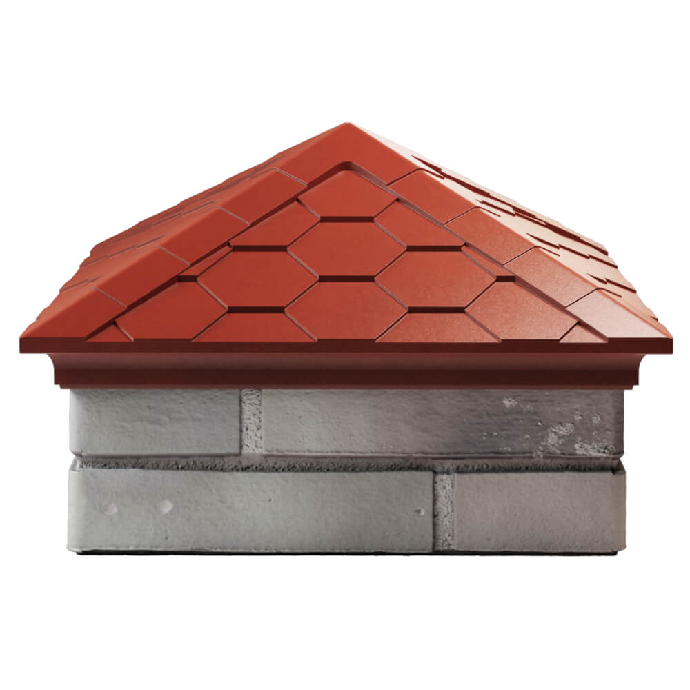 Колпак Zking Эверест Красный на столб 1.5х1.5 кирпича (390х390мм) Новосибирск фото