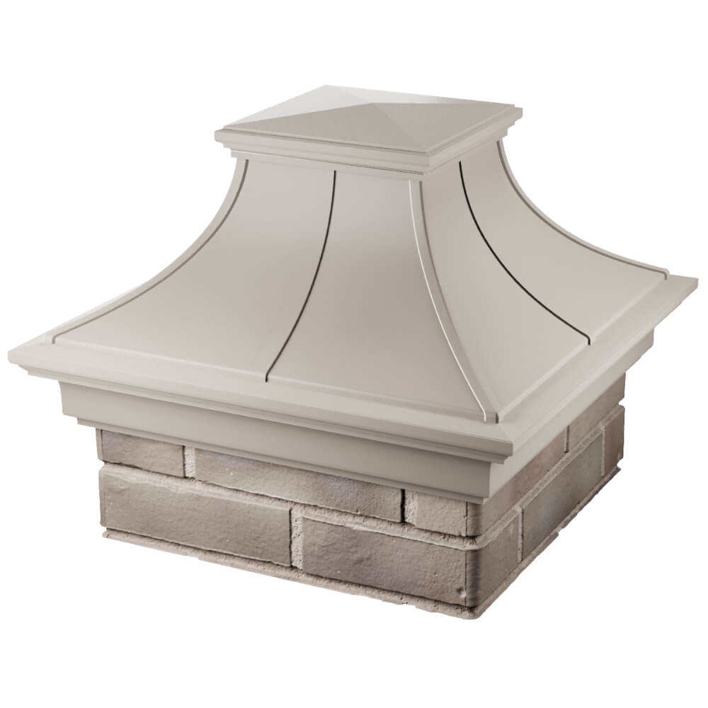 Колпак Zking Монблан Премиум Бежевый на столб 1.5х1.5 кирпича (385х385мм) в Новосибирске фото