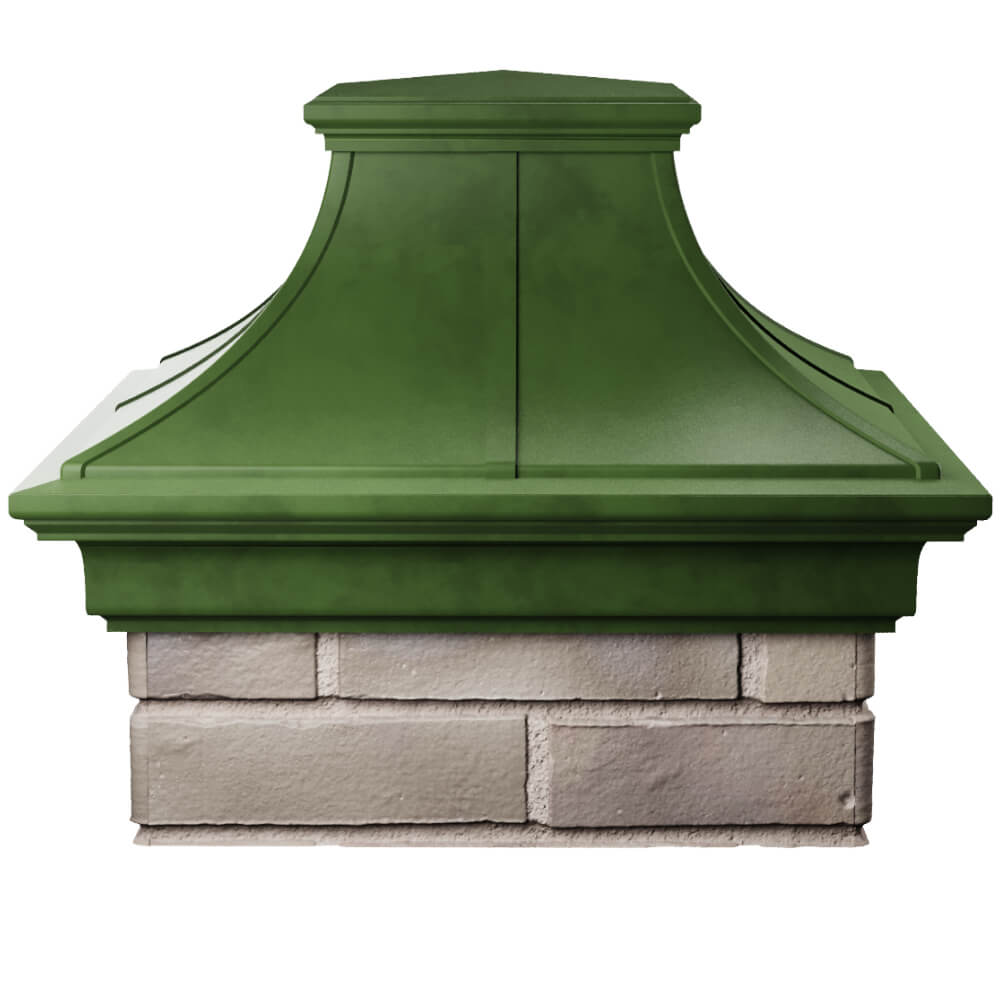 Колпак Zking Монблан Премиум Зеленый на столб 1.5х1.5 кирпича (385х385мм) Новосибирск фото