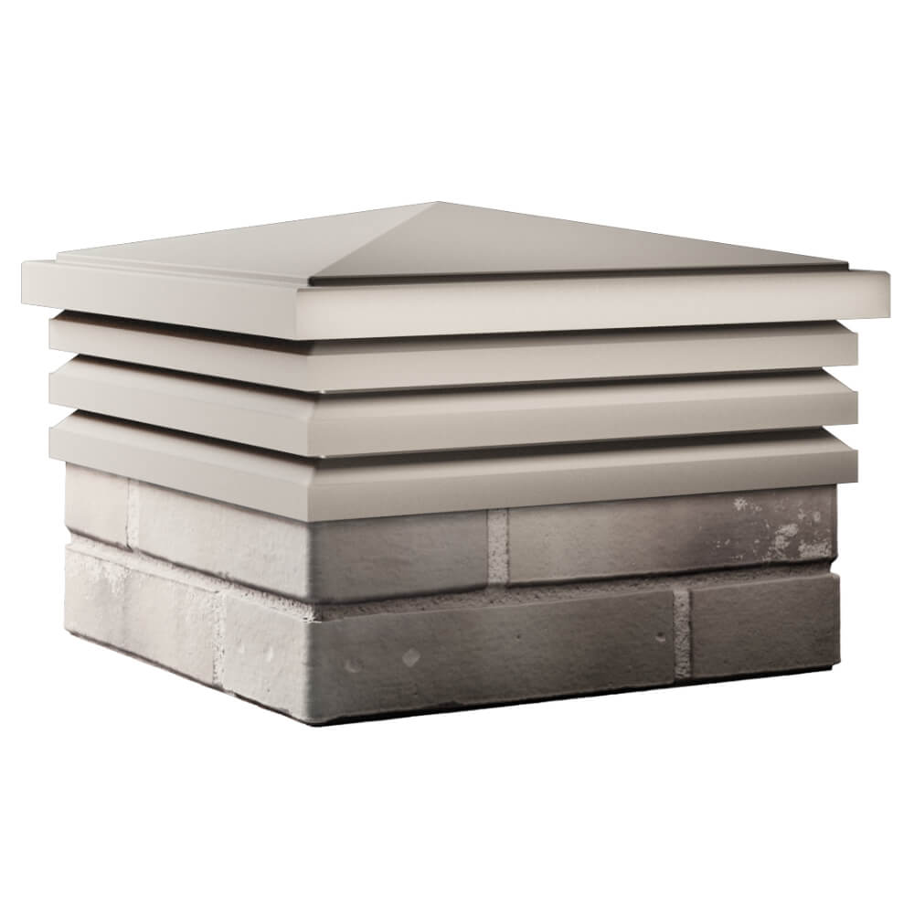 Колпак Zking Бона ХайТек Бежевый на столб 1.5х1.5 кирпича (385х385мм) в Новосибирске фото