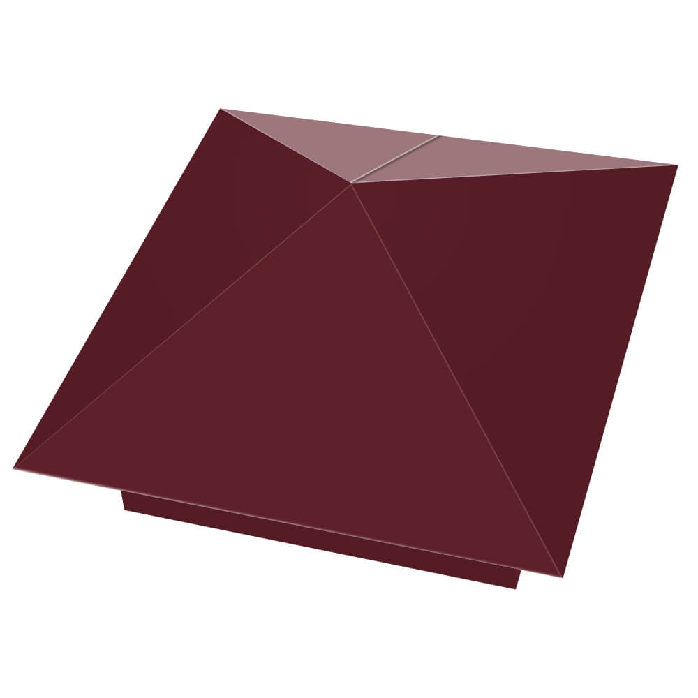 Колпак металлический 390х390мм RAL3005 Красное Вино заборный Новосибирск фото