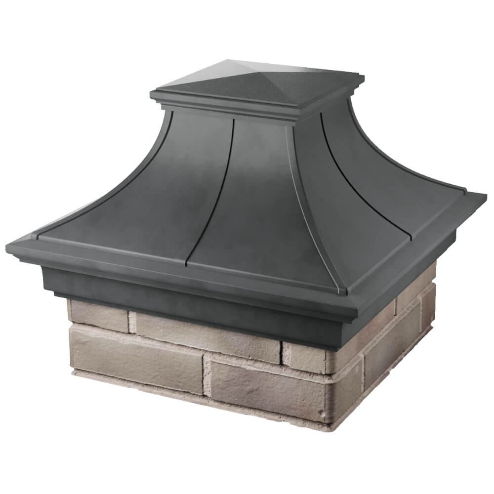 Колпак Zking Монблан Премиум Серый на столб 1.5х1.5 кирпича (385х385мм) в Новосибирске фото
