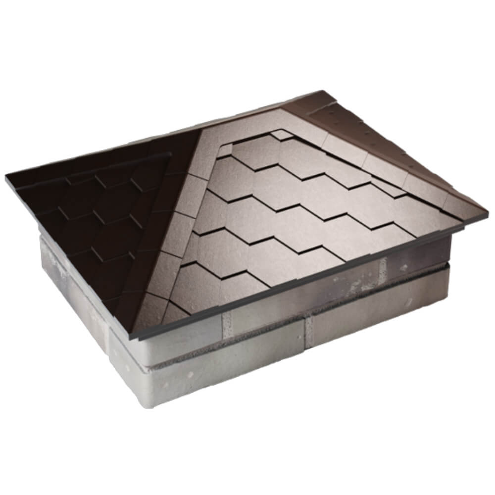 Колпак Zking Эверест Коричневый на столб 2х1.5 кирпича (520х390мм) Новосибирск фото