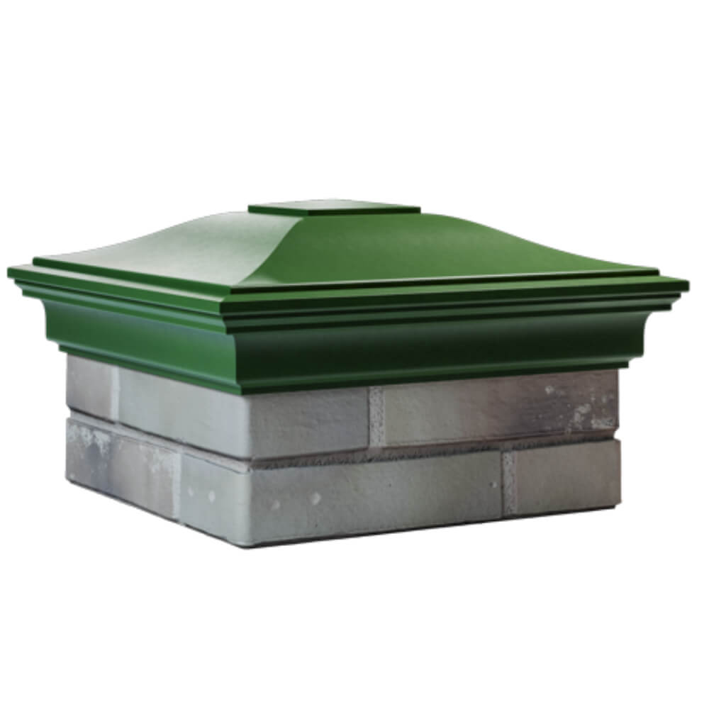 Колпак Zking Монблан Зеленый на столб 1.5х1.5 кирпича (385х385мм) в Новосибирске фото