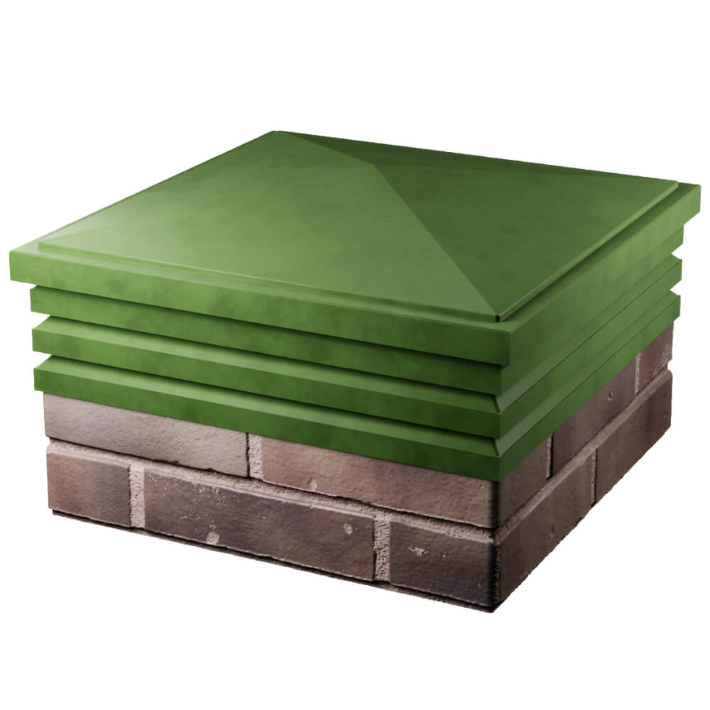 Колпак Zking Бона ХайТек Зеленый на столб 2х2 кирпича (513х513мм) в Новосибирске фото