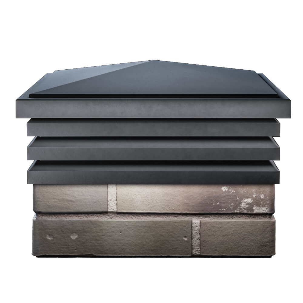 Колпак Zking Бона ХайТек Серый на столб 1.5х1.5 кирпича (385х385мм) Новосибирск фото