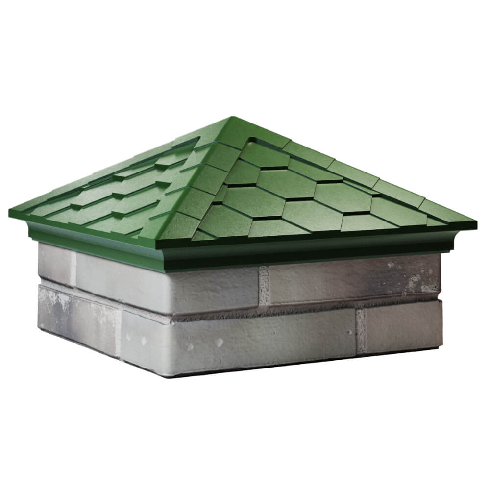 Колпак Zking Эверест Зеленый на столб 1.5х1.5 кирпича (390х390мм) в Новосибирске фото