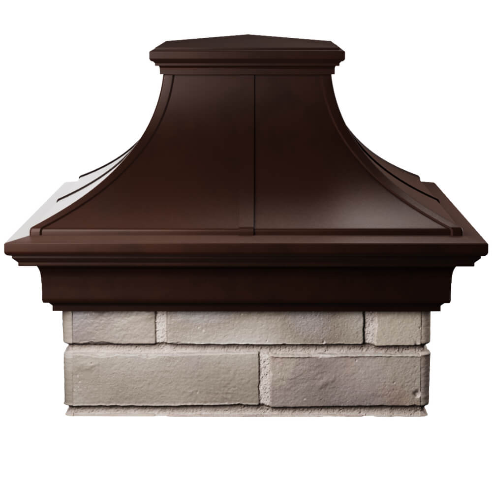 Колпак Zking Монблан Премиум Коричневый на столб 1.5х1.5 кирпича (385х385мм) Новосибирск фото